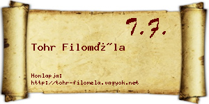 Tohr Filoméla névjegykártya